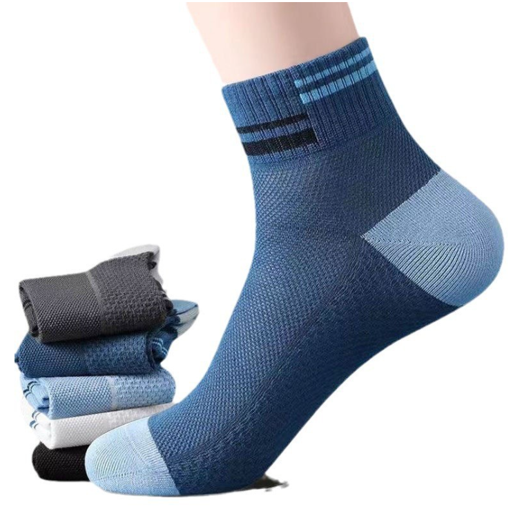 Athletic Crew Socks 3 Pairs Multicolor Cotton Blend Comfort Fit